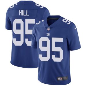 Nike Giants #95 B.J. Hill Royal Blue Team Color Men's Stitched NFL Vapor Untouchable Limited Jersey - Custom Name