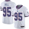 Nike Giants #95 B.J. Hill White Men's Stitched NFL Limited Rush Jersey - Custom Name