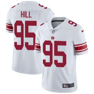 Nike Giants #95 B.J. Hill White Men's Stitched NFL Vapor Untouchable Limited Jersey - Custom Name