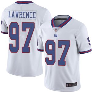 Nike Giants #97 Dexter Lawrence White Men's Stitched NFL Limited Rush Jersey - Custom Name