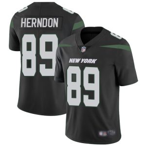 Nike Jets #89 Chris Herndon Black Alternate Men's Stitched NFL Vapor Untouchable Limited Jersey - Custom Name