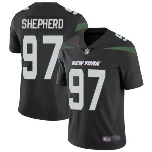Nike Jets #97 Nathan Shepherd Black Alternate Men's Stitched NFL Vapor Untouchable Limited Jersey - Custom Name