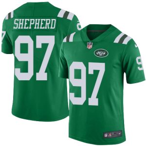 Nike Jets #97 Nathan Shepherd Green Men's Stitched NFL Limited Rush Jersey - Custom Name