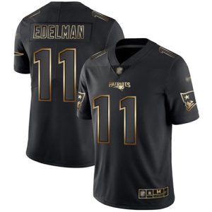 Nike Patriots #11 Julian Edelman Black Gold Men's Stitched NFL Vapor Untouchable Limited Jersey - Custom Name