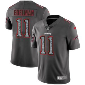 Nike Patriots #11 Julian Edelman Gray Static Men's Stitched NFL Vapor Untouchable Limited Jersey - Custom Name
