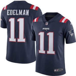 Nike Patriots #11 Julian Edelman Navy Blue Men's Stitched NFL Limited Rush Jersey - Custom Name