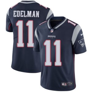 Nike Patriots #11 Julian Edelman Navy Blue Team Color Men's Stitched NFL Vapor Untouchable Limited Jersey - Custom Name