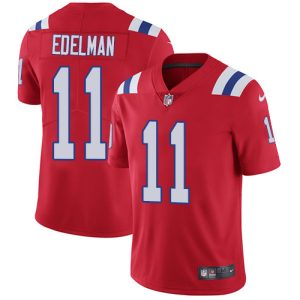 Nike Patriots #11 Julian Edelman Red Alternate Men's Stitched NFL Vapor Untouchable Limited Jersey - Custom Name