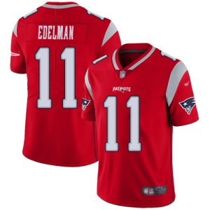 Nike Patriots #11 Julian Edelman Red Men's Stitched NFL Limited Inverted Legend Jersey - Custom Name
