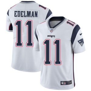 Nike Patriots #11 Julian Edelman White Men's Stitched NFL Vapor Untouchable Limited Jersey - Custom Name