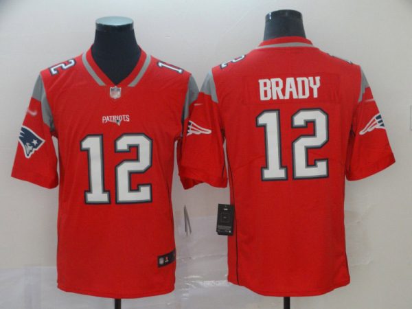 Nike Patriots #12 Tom Brady Red Men's Stitched NFL Limited Inverted Legend Jersey - Custom Name