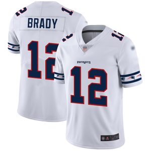 Nike Patriots #12 Tom Brady White Men's Stitched NFL Limited Team Logo Fashion Jersey - Custom Name