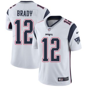 Nike Patriots #12 Tom Brady White Men's Stitched NFL Vapor Untouchable Limited Jersey - Custom Name