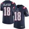 Nike Patriots #18 Matt Slater Navy Blue Men's Stitched NFL Limited Rush Jersey - Custom Name