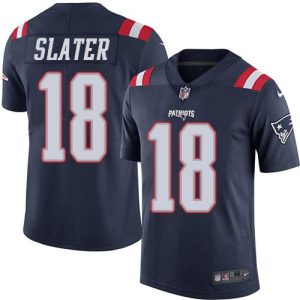 Nike Patriots #18 Matt Slater Navy Blue Men's Stitched NFL Limited Rush Jersey - Custom Name