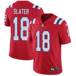 Nike Patriots #18 Matt Slater Red Alternate Men's Stitched NFL Vapor Untouchable Limited Jersey - Custom Name