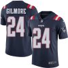 Nike Patriots #24 Stephon Gilmore Navy Blue Men's Stitched NFL Limited Rush Jersey - Custom Name