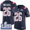 Nike Patriots #26 Sony Michel Navy Blue Super Bowl LIII Bound Men's Stitched NFL Limited Rush Jersey - Custom Name