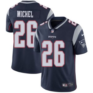 Nike Patriots #26 Sony Michel Navy Blue Team Color Men's Stitched NFL Vapor Untouchable Limited Jersey - Custom Name