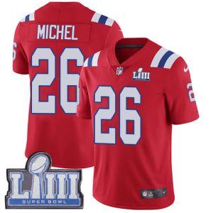 Nike Patriots #26 Sony Michel Red Alternate Super Bowl LIII Bound Men's Stitched NFL Vapor Untouchable Limited Jersey - Custom Name