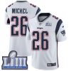 Nike Patriots #26 Sony Michel White Super Bowl LIII Bound Men's Stitched NFL Vapor Untouchable Limited Jersey - Custom Name