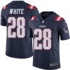 Nike Patriots #28 James White Navy Blue Men's Stitched NFL Limited Rush Jersey - Custom Name