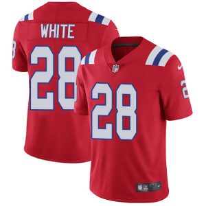 Nike Patriots #28 James White Red Alternate Men's Stitched NFL Vapor Untouchable Limited Jersey - Custom Name