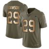 Nike Patriots #29 Duke Dawson Olive Gold Men's Stitched NFL Limited 2017 Salute To Service Jersey - Custom Name