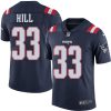 Nike Patriots #33 Jeremy Hill Navy Blue Men's Stitched NFL Limited Rush Jersey - Custom Name