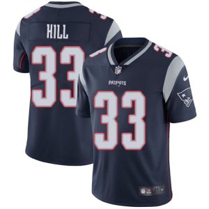 Nike Patriots #33 Jeremy Hill Navy Blue Team Color Men's Stitched NFL Vapor Untouchable Limited Jersey - Custom Name