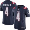 Nike Patriots #4 Jarrett Stidham Navy Blue Men's Stitched NFL Limited Rush Jersey - Custom Name