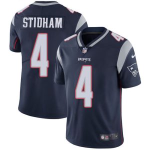Nike Patriots #4 Jarrett Stidham Navy Blue Team Color Men's Stitched NFL Vapor Untouchable Limited Jersey - Custom Name