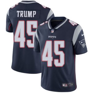 Nike Patriots #45 Donald Trump Navy Blue Team Color Men's Stitched NFL Vapor Untouchable Limited Jersey - Custom Name