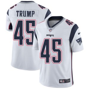 Nike Patriots #45 Donald Trump White Men's Stitched NFL Vapor Untouchable Limited Jersey - Custom Name