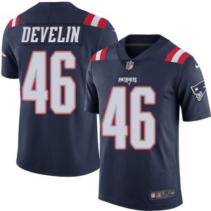 Nike Patriots #46 James Develin Navy Blue Men's Stitched NFL Limited Rush Jersey - Custom Name