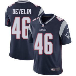 Nike Patriots #46 James Develin Navy Blue Team Color Men's Stitched NFL Vapor Untouchable Limited Jersey - Custom Name