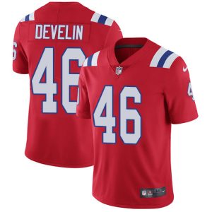 Nike Patriots #46 James Develin Red Alternate Men's Stitched NFL Vapor Untouchable Limited Jersey - Custom Name