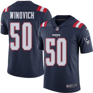 Nike Patriots #50 Chase Winovich Navy Blue Men's Stitched NFL Limited Rush Jersey - Custom Name