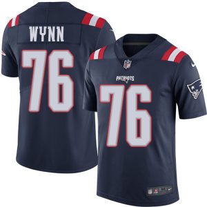Nike Patriots #76 Isaiah Wynn Navy Blue Men's Stitched NFL Limited Rush Jersey - Custom Name