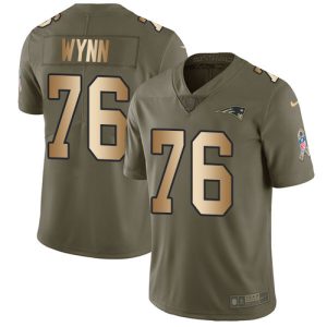 Nike Patriots #76 Isaiah Wynn Olive Gold Men's Stitched NFL Limited 2017 Salute To Service Jersey - Custom Name