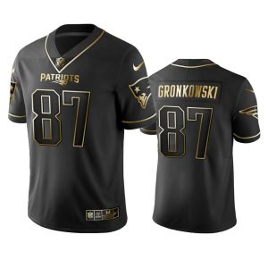 Nike Patriots #87 Rob Gronkowski Black Golden Limited Edition Stitched NFL Jersey - Custom Name