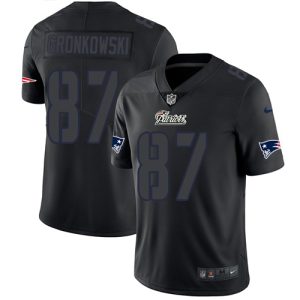 Nike Patriots #87 Rob Gronkowski Black Men's Stitched NFL Limited Rush Impact Jersey - Custom Name