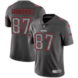 Nike Patriots #87 Rob Gronkowski Gray Static Men's Stitched NFL Vapor Untouchable Limited Jersey - Custom Name