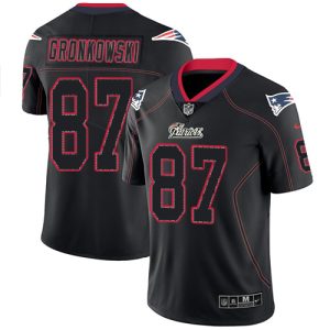 Nike Patriots #87 Rob Gronkowski Lights Out Black Men's Stitched NFL Limited Rush Jersey - Custom Name