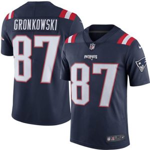 Nike Patriots #87 Rob Gronkowski Navy Blue Men's Stitched NFL Limited Rush Jersey - Custom Name