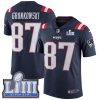 Nike Patriots #87 Rob Gronkowski Navy Blue Super Bowl LIII Bound Men's Stitched NFL Limited Rush Jersey - Custom Name