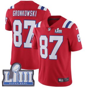 Nike Patriots #87 Rob Gronkowski Red Alternate Super Bowl LIII Bound Men's Stitched NFL Vapor Untouchable Limited Jersey - Custom Name