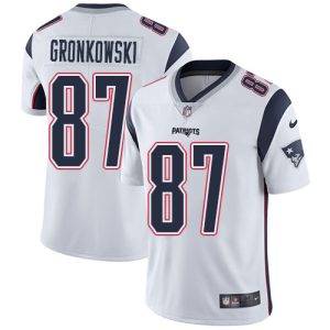 Nike Patriots #87 Rob Gronkowski White Men's Stitched NFL Vapor Untouchable Limited Jersey - Custom Name