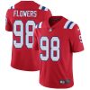 Nike Patriots #98 Trey Flowers Red Alternate Men's Stitched NFL Vapor Untouchable Limited Jersey - Custom Name