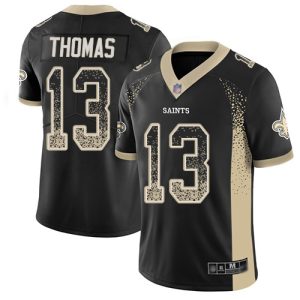 Nike Saints #13 Michael Thomas Black Team Color Men's Stitched NFL Limited Rush Drift Fashion Jersey - Custom Name